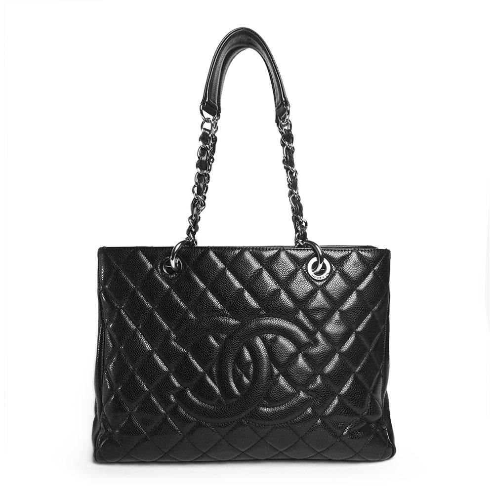 Chanel Black Caviar Grand Shopping Tote Bag