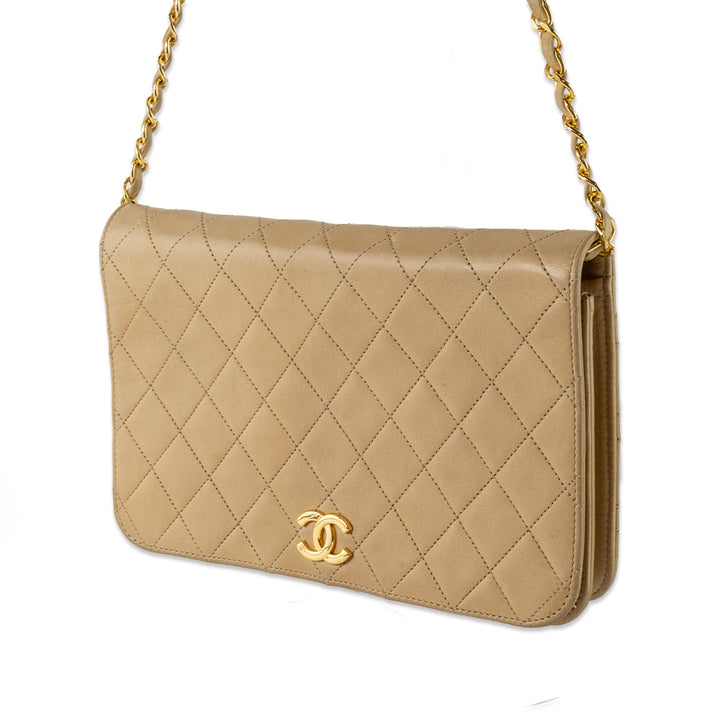 Chanel Nude Diamond Quilted Full Flag Bag