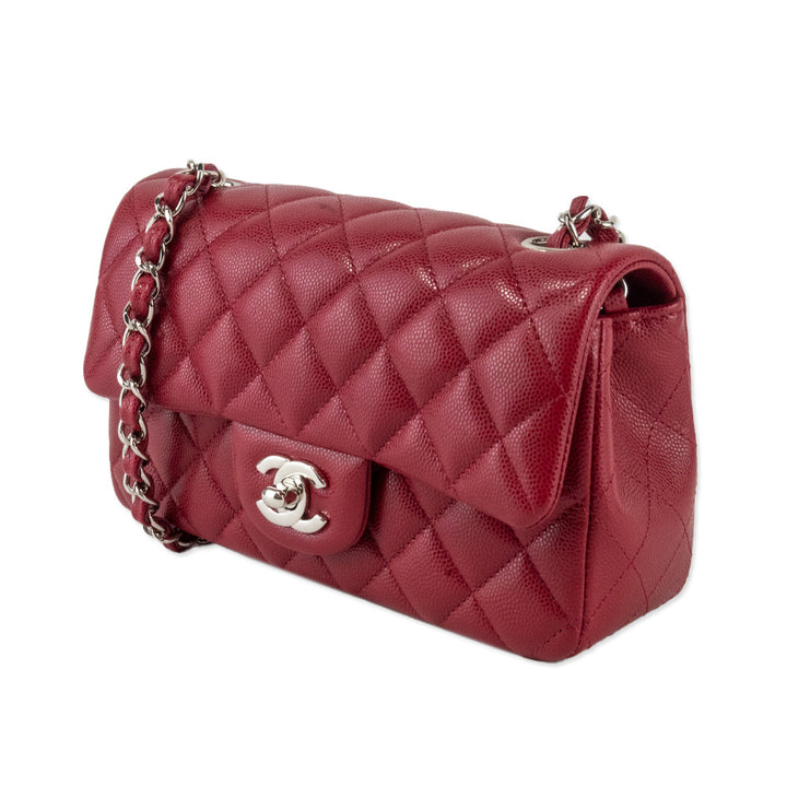 Chanel Red Classic Rectangular Mini Single Flap