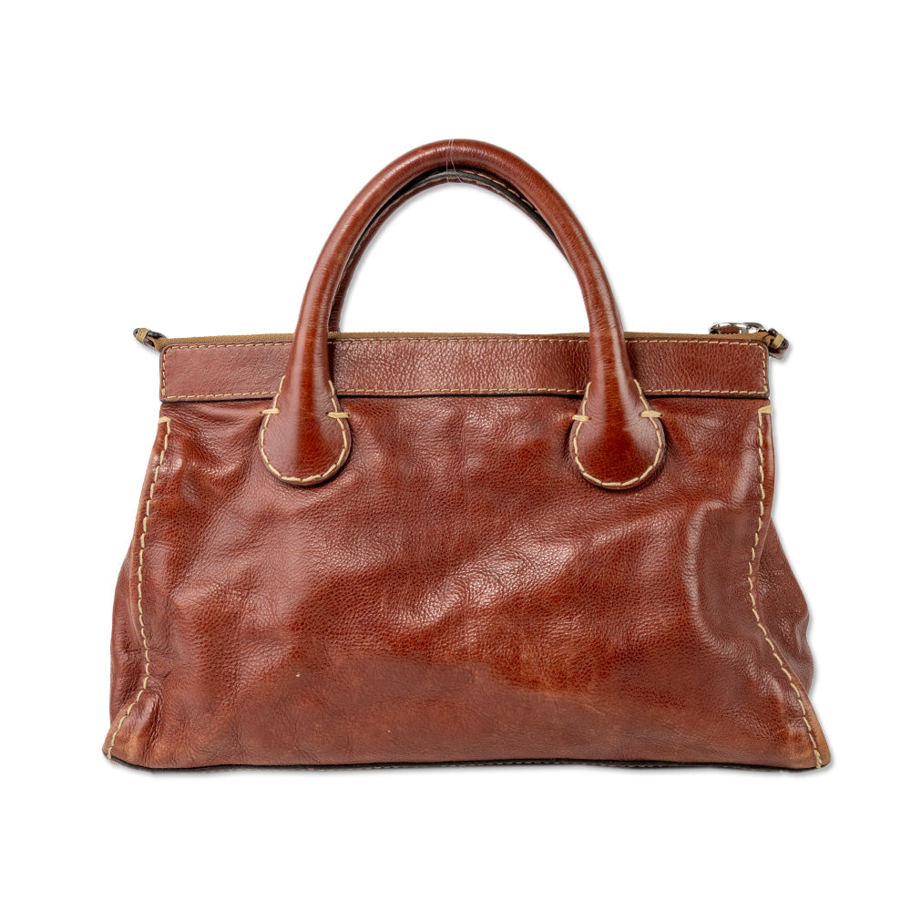 Chloe Brown Leather Edith Top Handle Bag