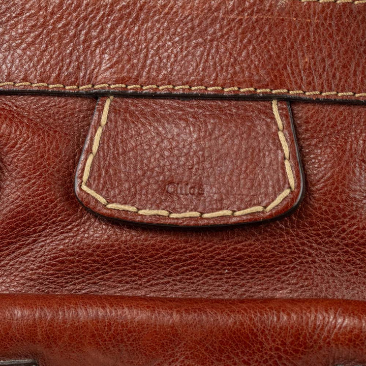 Chloe Brown Leather Edith Top Handle Bag