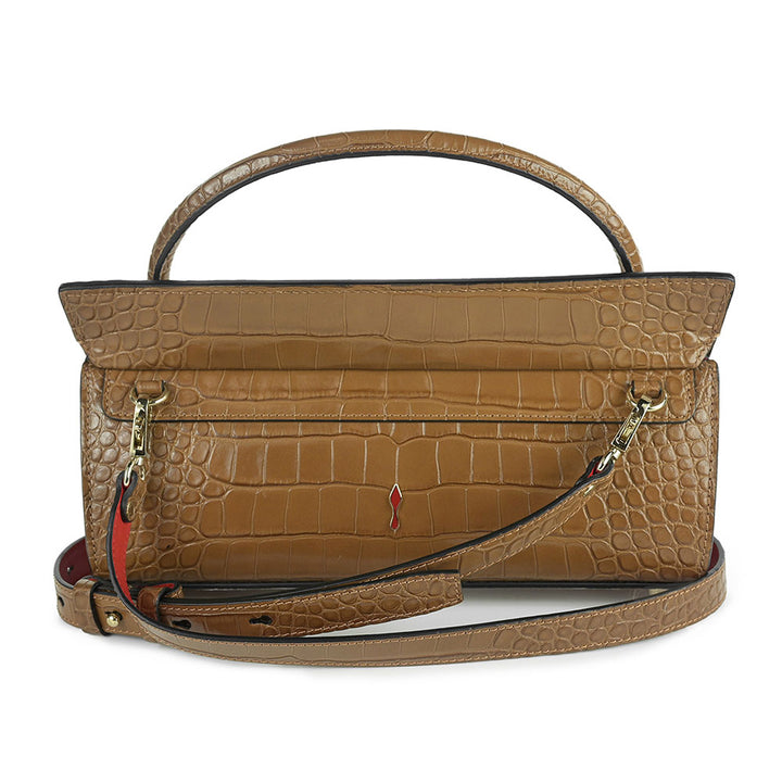 Christian Louboutin Paloma Baguette Croc Embossed Satchel