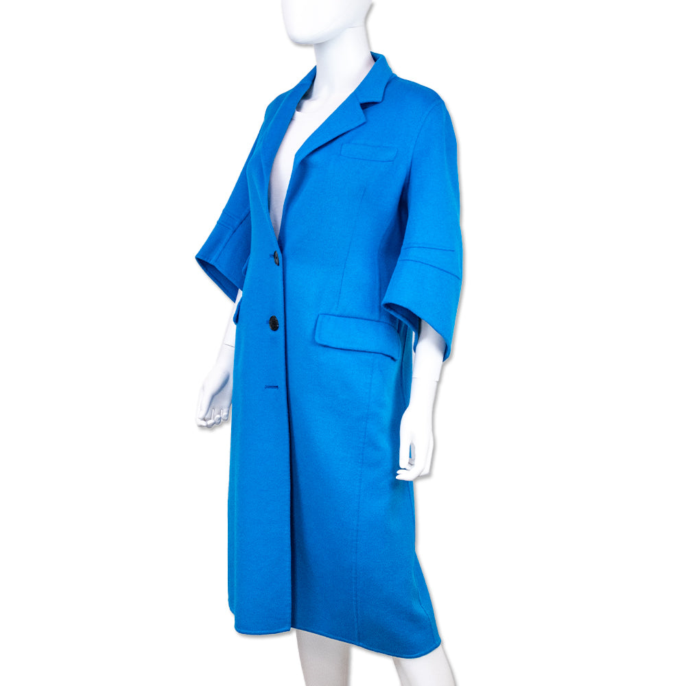 Christian Dior Blue Wool Blend Trench Coat