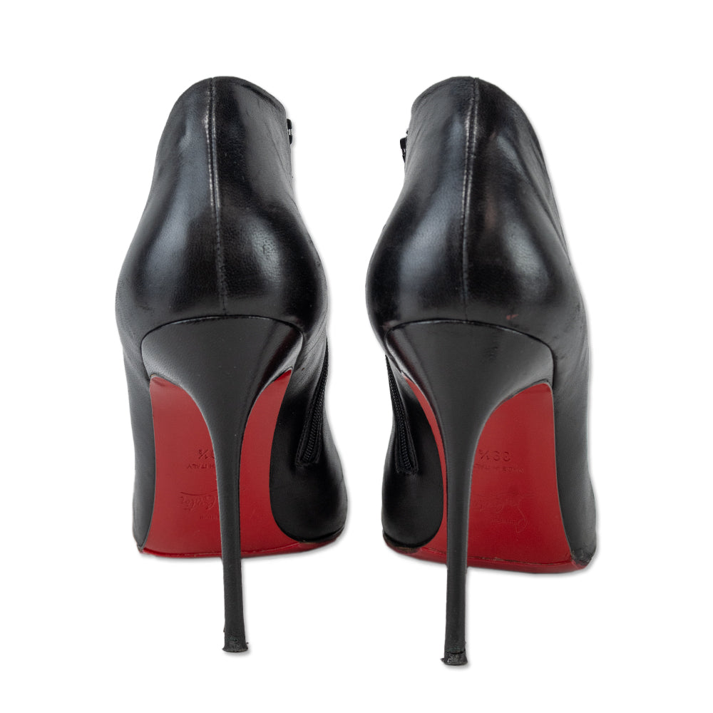 Christian Louboutin Black Leather Lisse 100 Booties