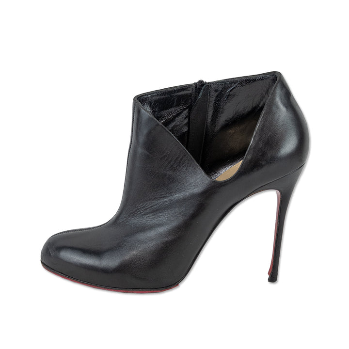 Christian Louboutin Black Leather Lisse 100 Booties