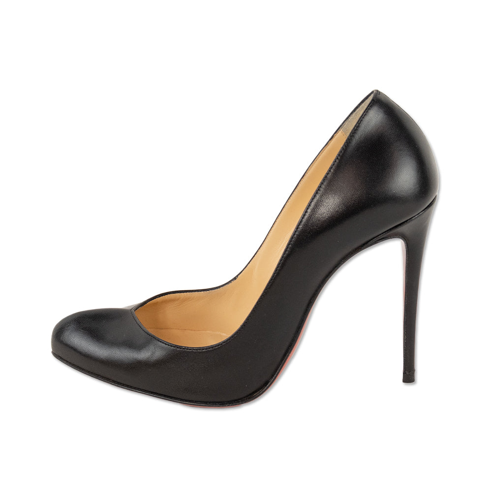 Christian Louboutin Breche 100 Black Leather Nappa Pumps