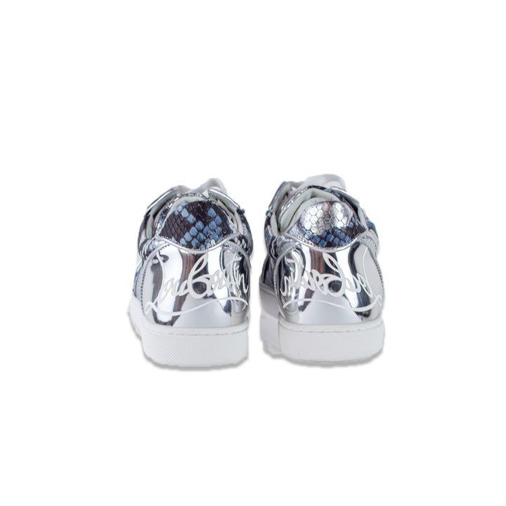 Christian Louboutin Fun Vieira Orlato Silver/Blue Snakeskin Sneaker