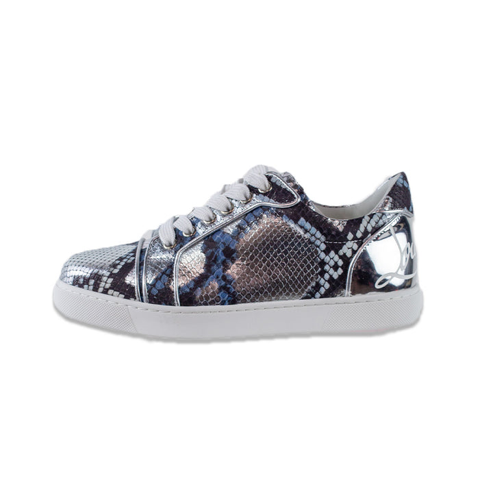 Christian Louboutin Fun Vieira Orlato Silver/Blue Snakeskin Sneaker