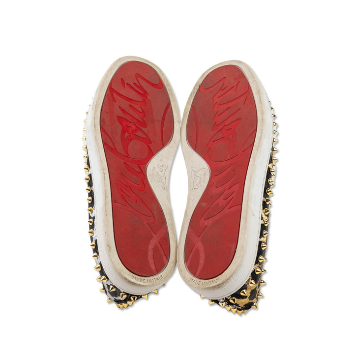 Christian Louboutin Metallic Animal Print Studded Sneakers