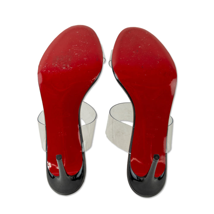 Christian Louboutin PVC Patent Leather Mule Slider Sandal