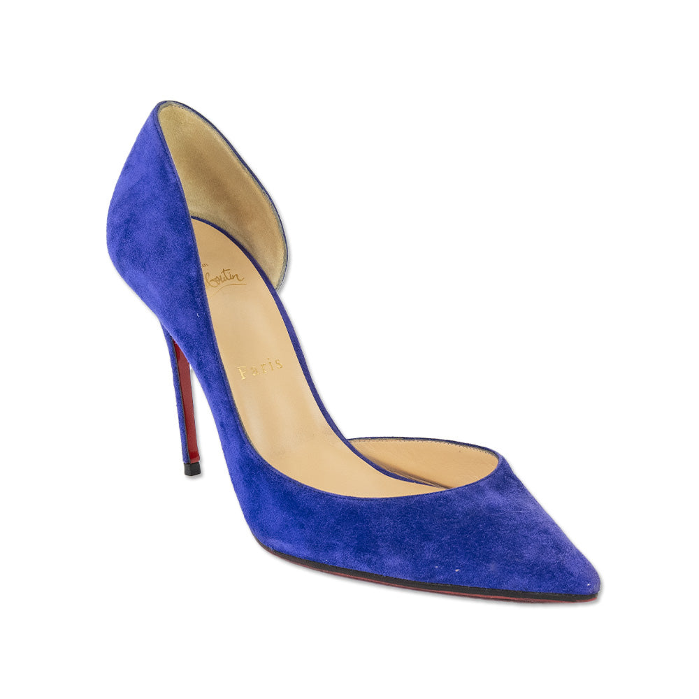 Christian Louboutin Iriza 100 Purple Suede D'Orsay Pumps