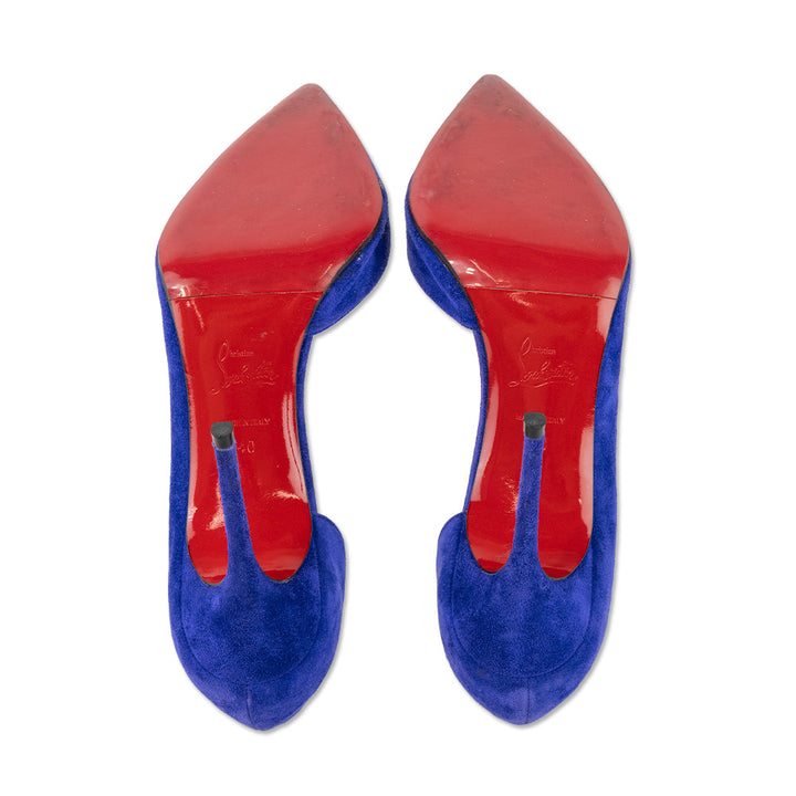 Christian Louboutin Iriza 100 Purple Suede D'Orsay Pumps