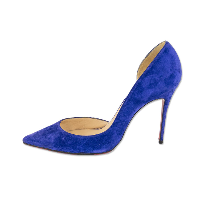 Christian Louboutin Iriza 100 Purple Suede D'Orsay Pumps