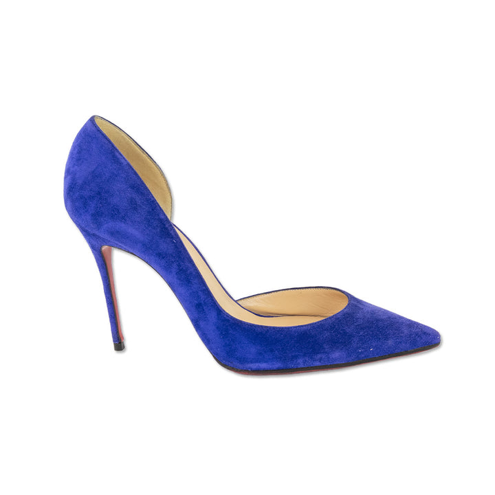 Christian Louboutin Iriza 100 Purple Suede D'Orsay Pumps