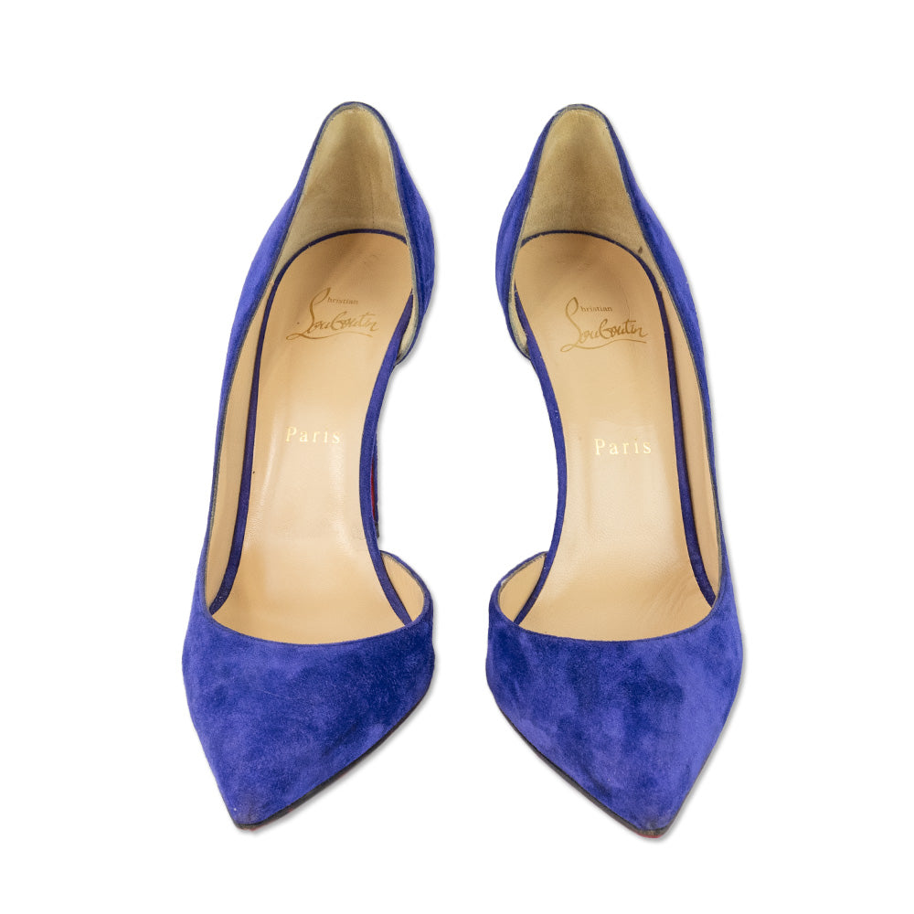 Christian Louboutin Iriza 100 Purple Suede D'Orsay Pumps