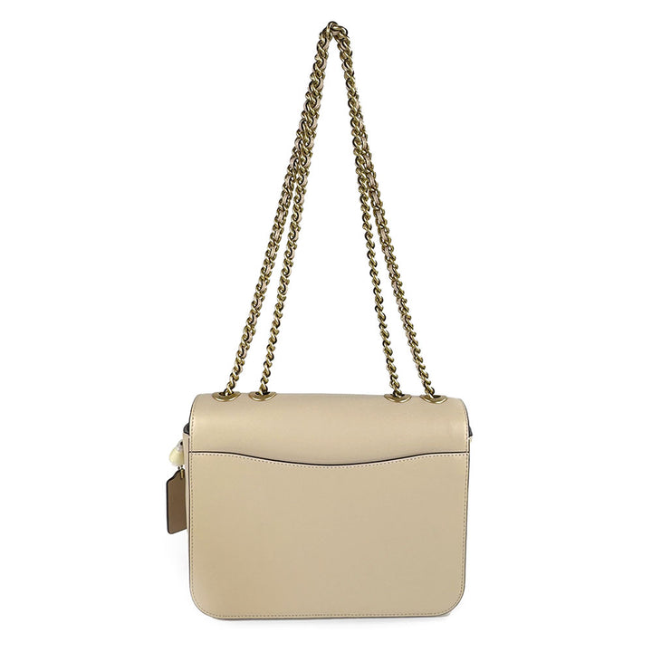 Coach Beige Flower Flap Crossbody Bag