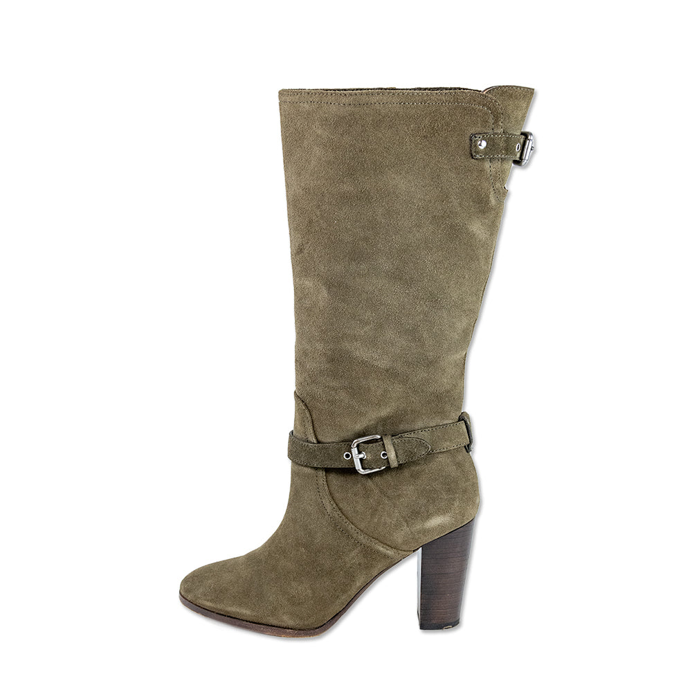 Coach Beverly Olive Suede Knee High Boots