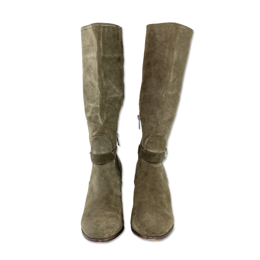 Coach Beverly Olive Suede Knee High Boots