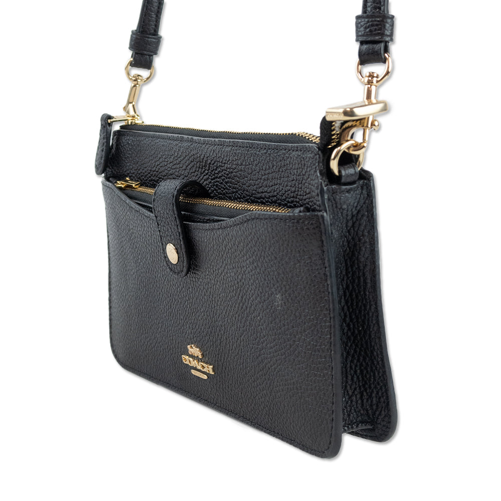 Coach Black Grained Leather Crossbody Bag