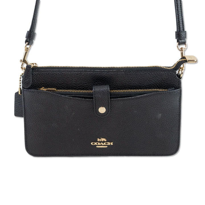 Coach Black Grained Leather Crossbody Bag