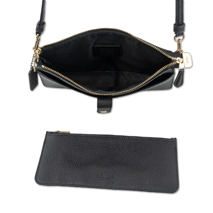 Coach Black Grained Leather Crossbody Bag