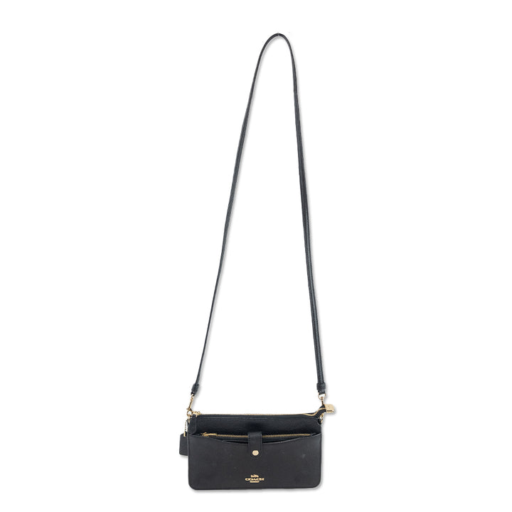 Coach Black Grained Leather Crossbody Bag