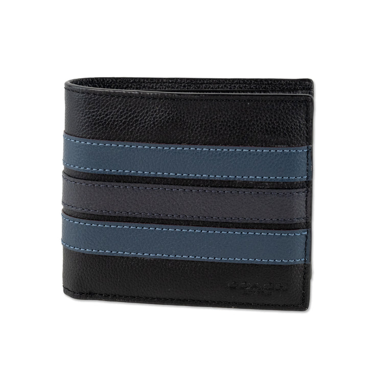 Coach Navy Blue Stripped Leather Wallet