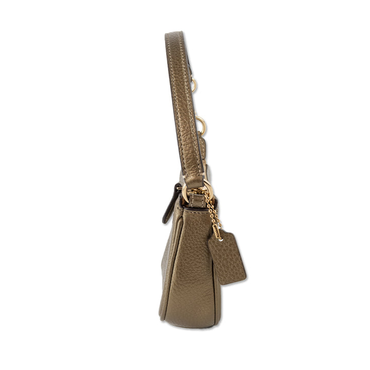 Coach Gold Leather Mini Top Handle Pouch