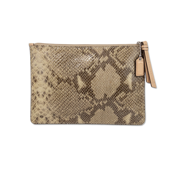 Coach Snake Skin Embossed Leather Pouch