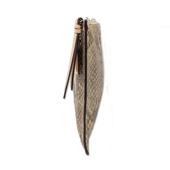 Coach Snake Skin Embossed Leather Pouch