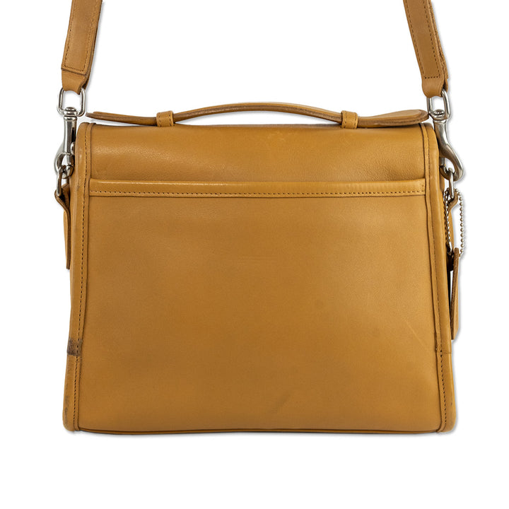 Coach Vintage Court Camel Tan Leather Crossbody Bag