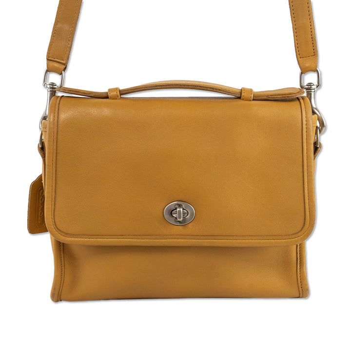 Coach Vintage Court Camel Tan Leather Crossbody Bag