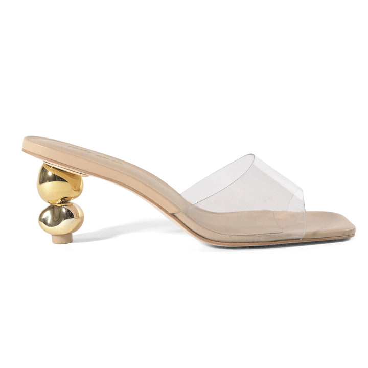 Cult Gaia GiGi Clear PVC & Leather Slide Sandals