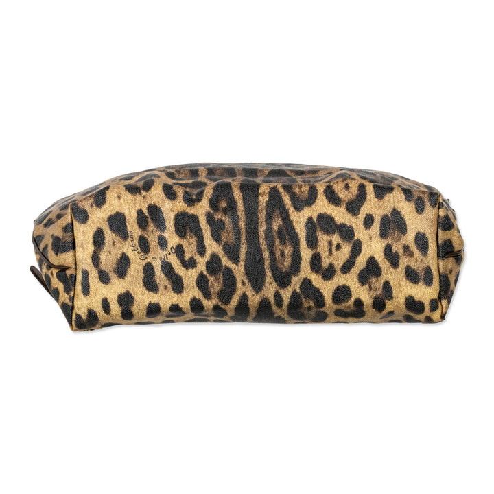 Dolce & Gabbana Leopard Print Coated Canvas Hobo Tote Bag