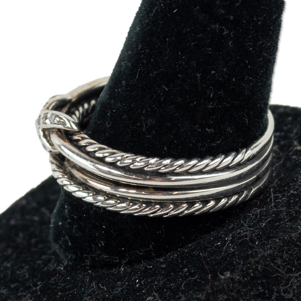 David Yurman Silver X Crossover Band Ring