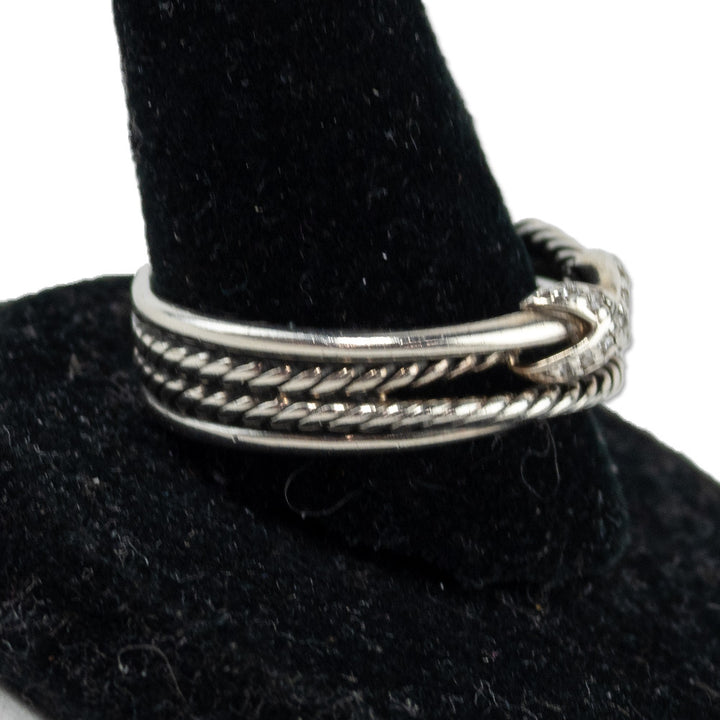 David Yurman Silver X Crossover Band Ring