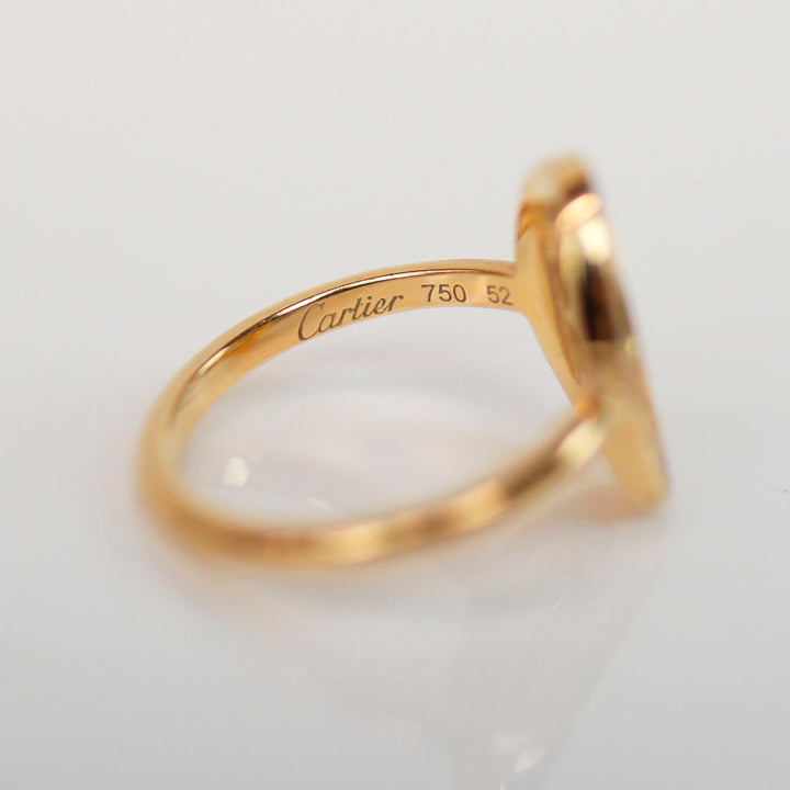 Cartier 18 KT Pink Gold Logo Double C Diamond Ring