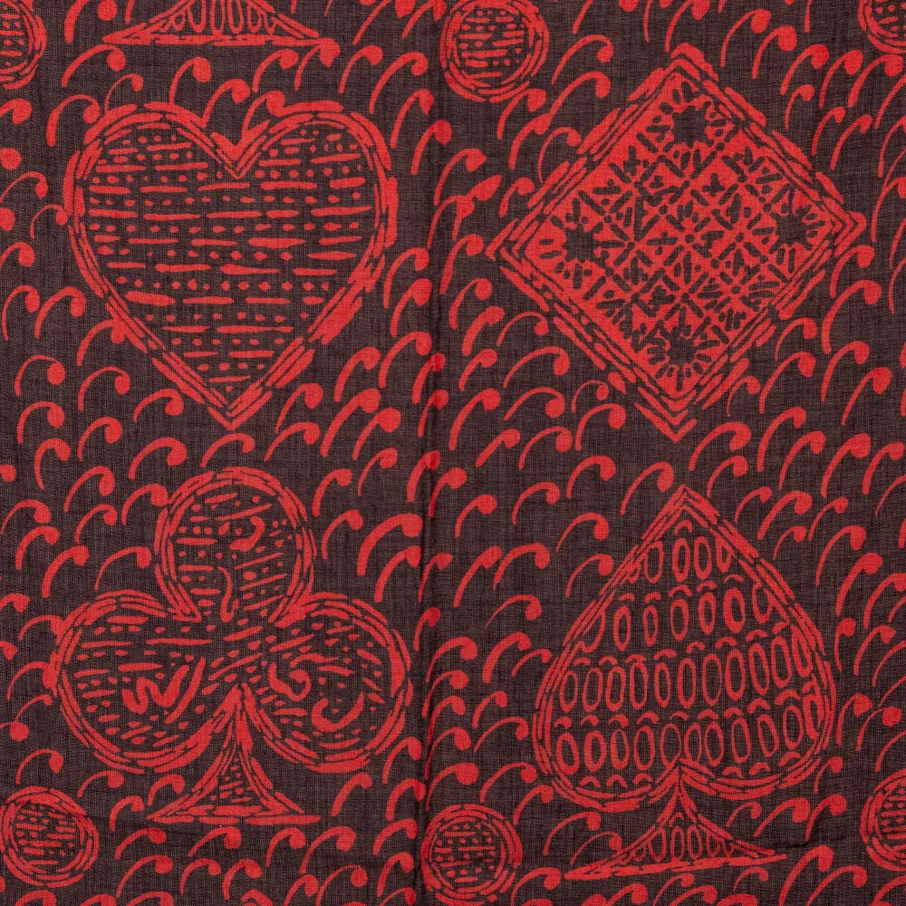 Dior Red and Black Paisley Cards Cashmere-Silk Shawl