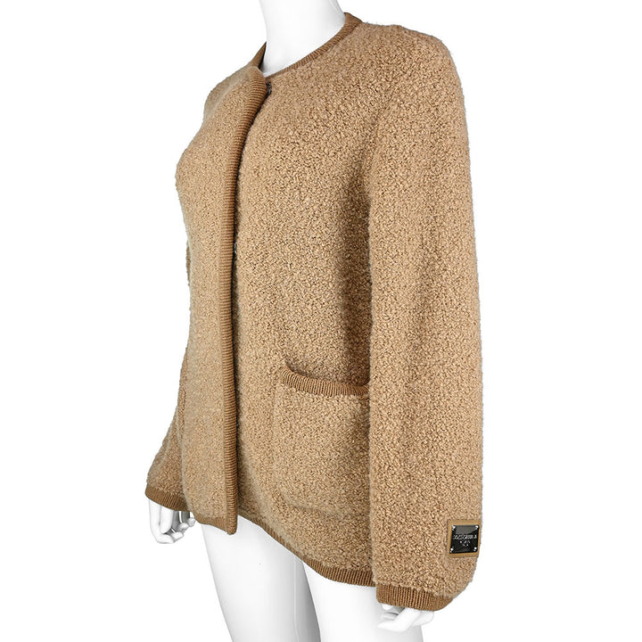 Dolce & Gabbana Tan Cashmere & Wool Teddy Jacket