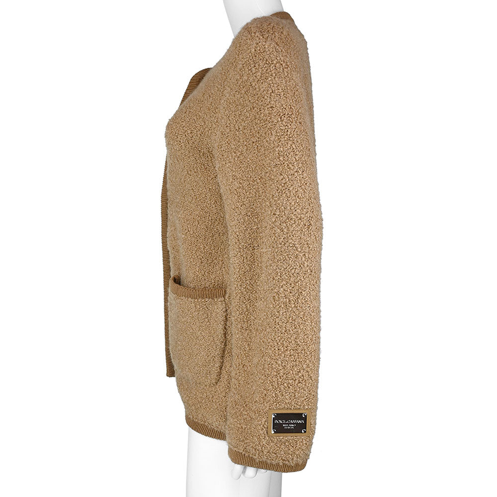 Dolce & Gabbana Tan Cashmere & Wool Teddy Jacket