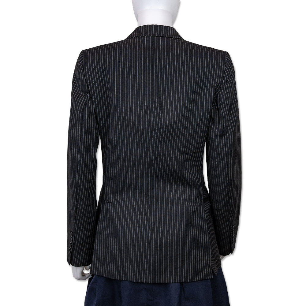 Dolce & Gabbana Black Wool Pinstripe Blazer