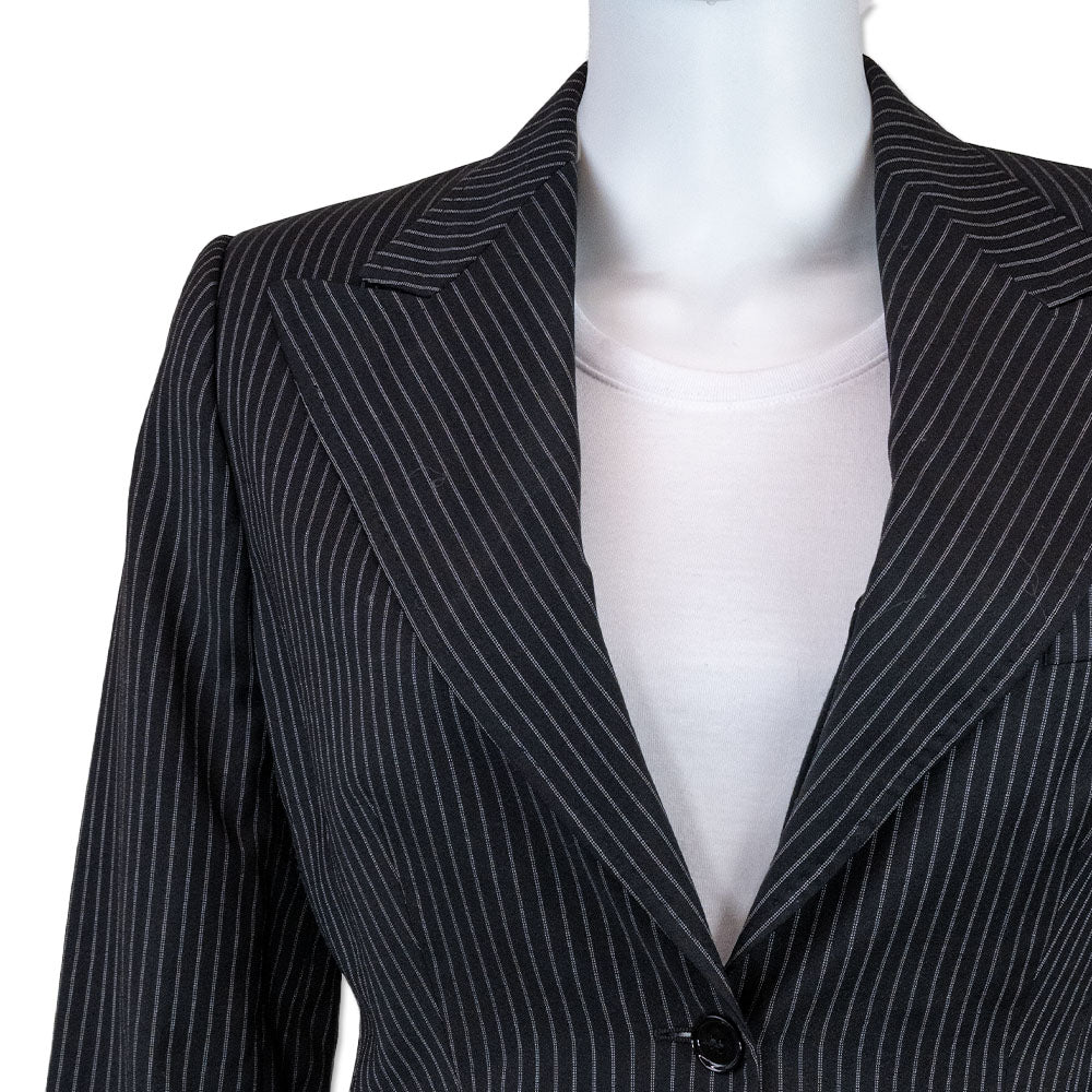 Dolce & Gabbana Black Wool Pinstripe Blazer