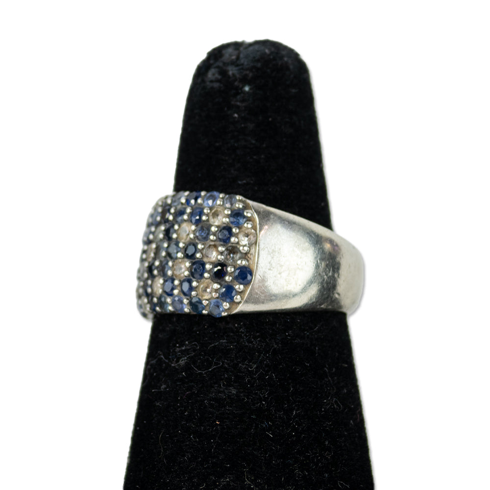 EFFY 925 Sterling Silver Blue and White Sapphire Splash Ring