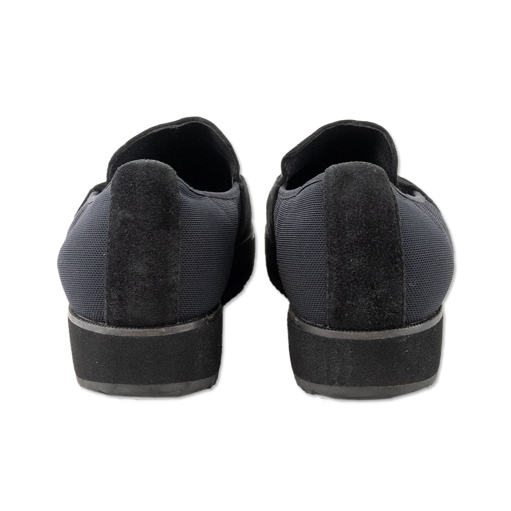 Eileen Fisher Black Suede Round Toe Slides