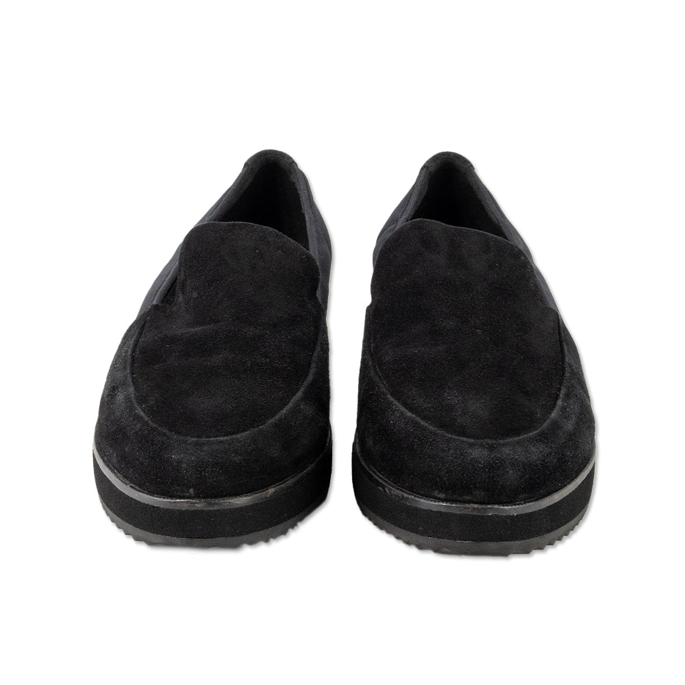 Eileen Fisher Black Suede Round Toe Slides