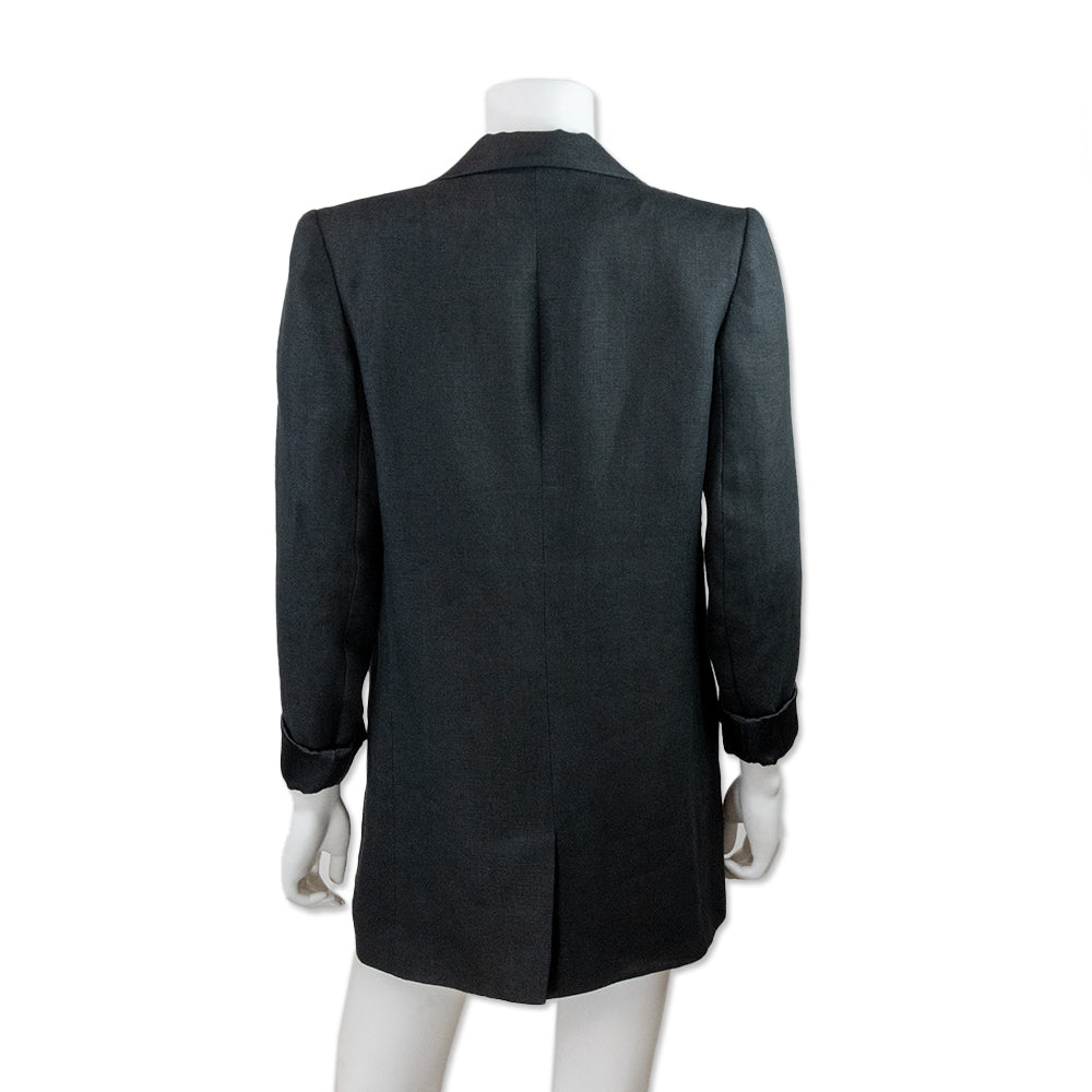 Emerson Fry Black Blazer with Satin Accents