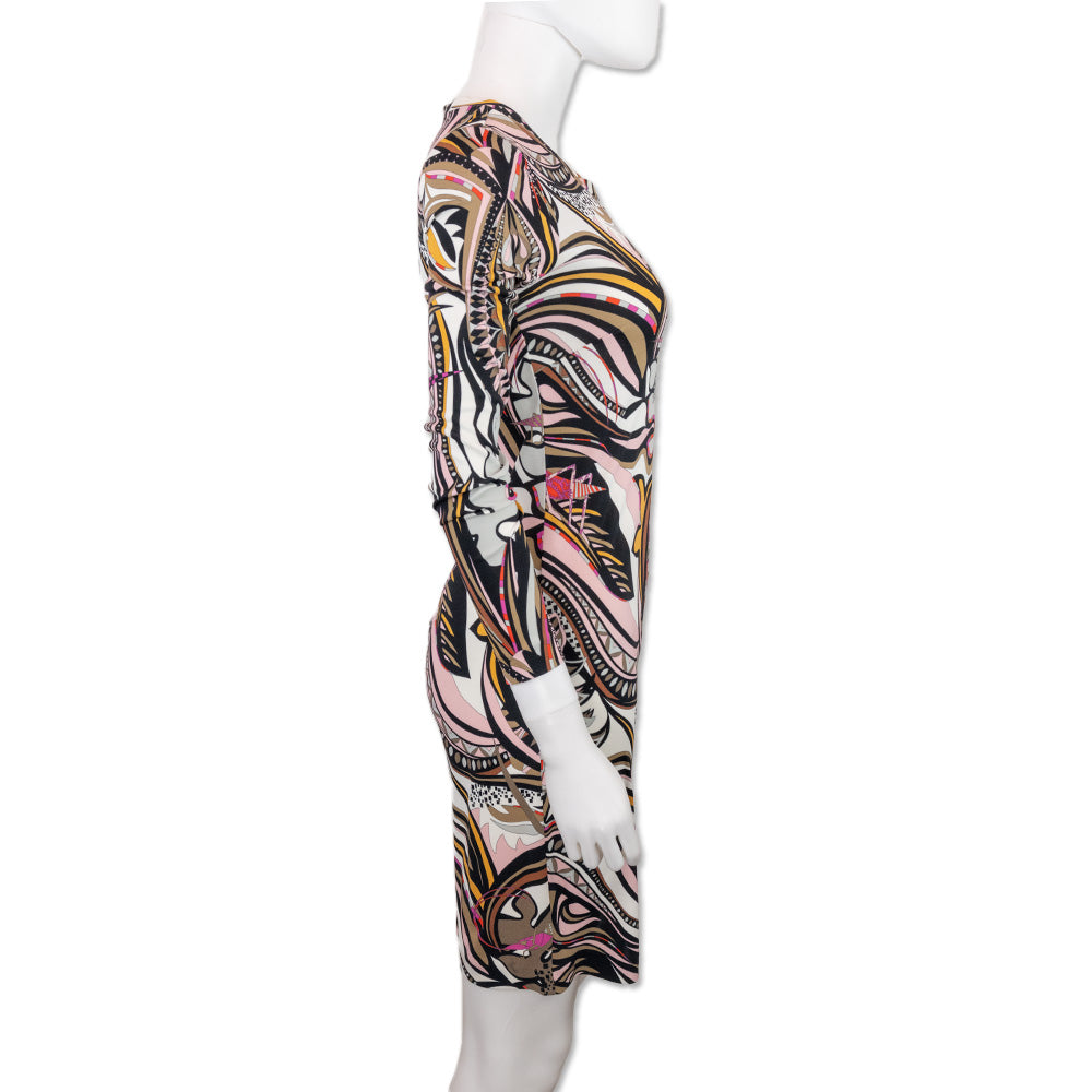 Emilio Pucci Pink Multicolor Print Jersey Dress