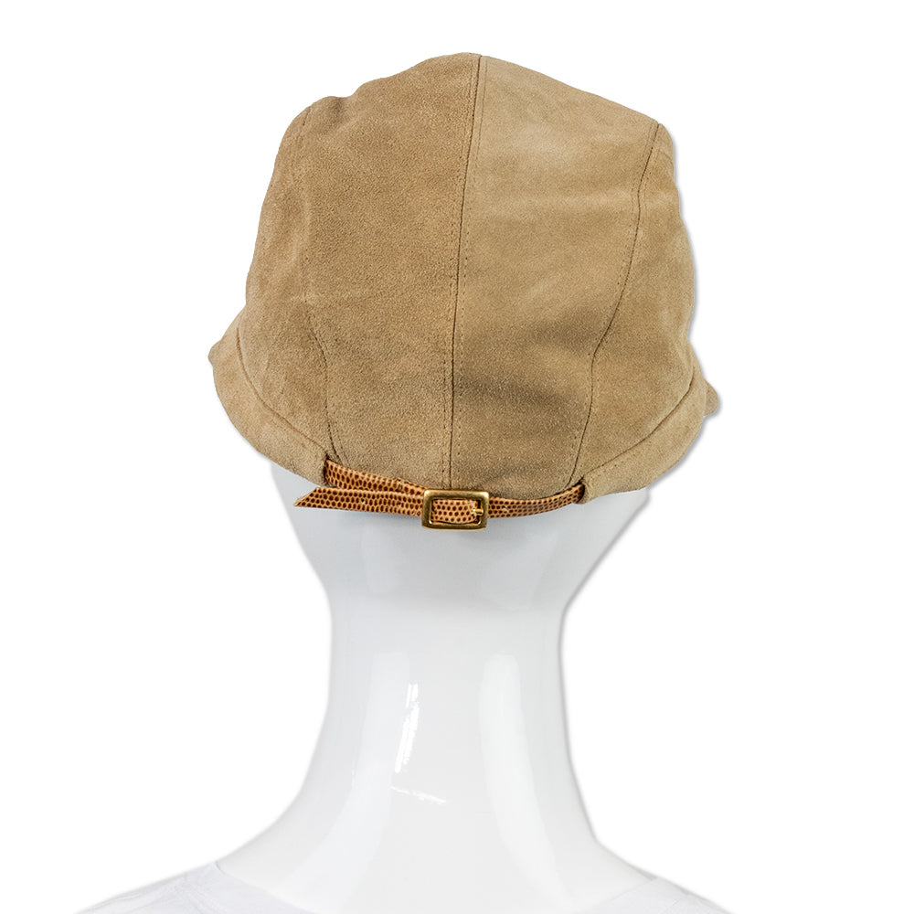 Eric Javits Beige Suede Newsboy Cap