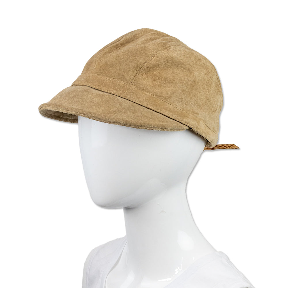 Eric Javits Beige Suede Newsboy Cap