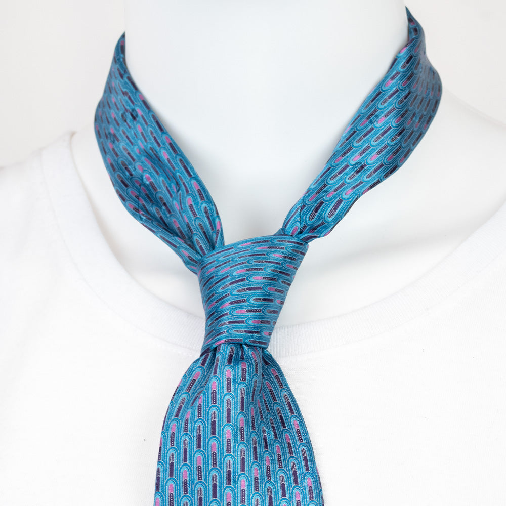 Ermenegildo Zegna Teal Silk Pattern Tie